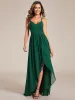 Chiffon Spaghetti Strap Ruffled Front Slit A-Line Bridesmaid Dress sold by Ever Pretty