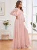 Flutter Sleeve Floor-Length Embroidery Maternity Dress sold by Ever Pretty