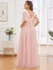 Flutter Sleeve Floor-Length Embroidery Maternity Dress sold by Ever Pretty
