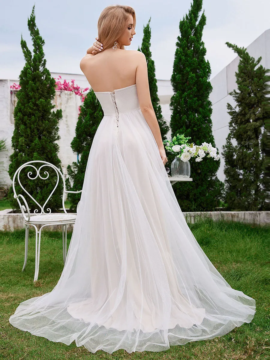 ESPÉRIS'S BRIDE|Strapless Corset See-Through Back Lace-Up A-Line Wedding Dress sold by Ever Pretty product image thumbnail 2