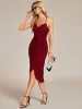 Elegant Pleated Tea Length High Stretch Backless Wedding Guest Dress sold by Ever Pretty