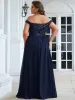 Plus Size Striped Sequin Sweetheart Floor-Length Evening Dress sold by Ever Pretty