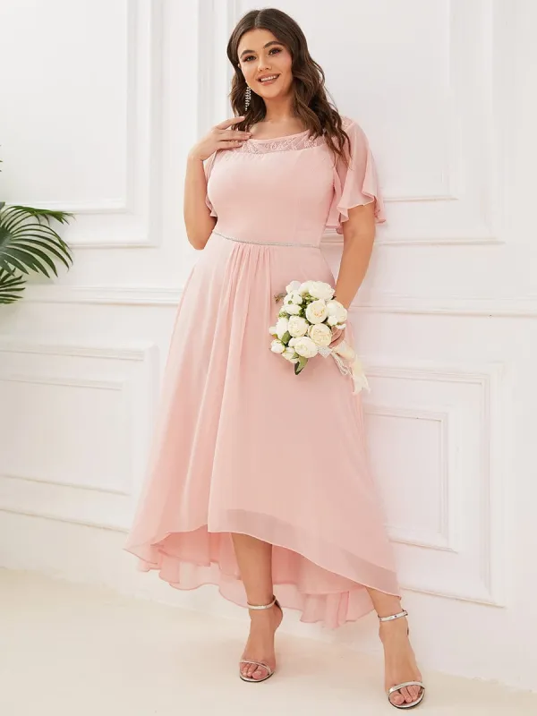 Custom Size Casual Boat Neck A-Line Midi Dress with Irregular Hem sold by Ever Pretty