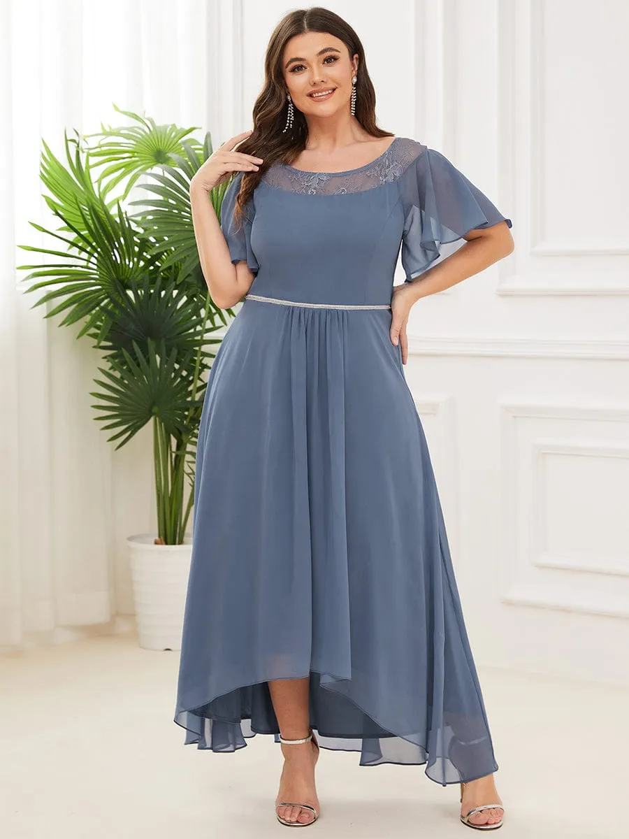 Custom Size Casual Boat Neck A-Line Midi Dress with Irregular Hem sold by Ever Pretty product image thumbnail 3