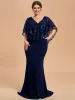 Plus Size Sequin Cape Short Sleeves Mermaid Formal Evening Dresses sold by Ever Pretty