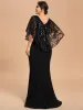Plus Size Sequin Cape Short Sleeves Mermaid Formal Evening Dresses sold by Ever Pretty