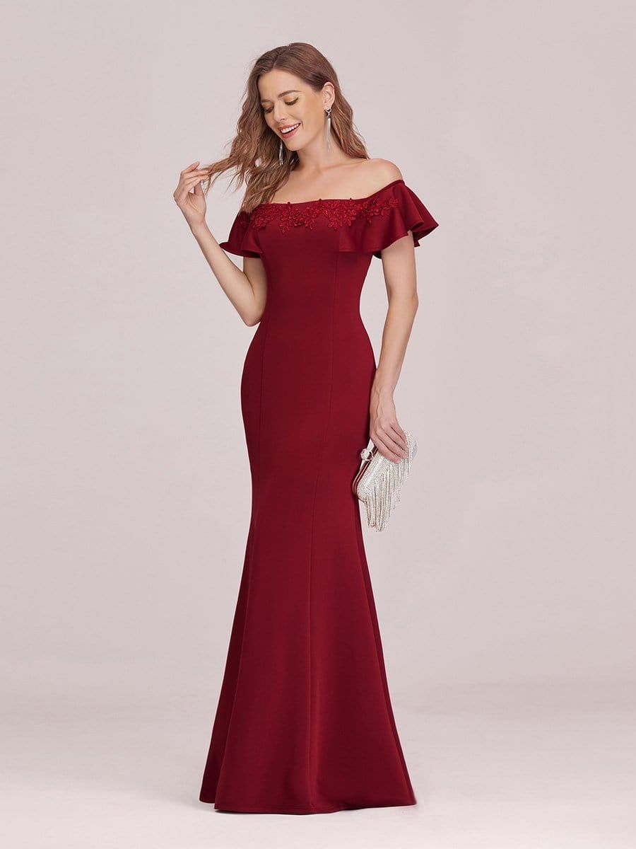 Sexy Off Shoulder Mermaid Evening Dress with Appliques sold by Ever Pretty product image thumbnail 4