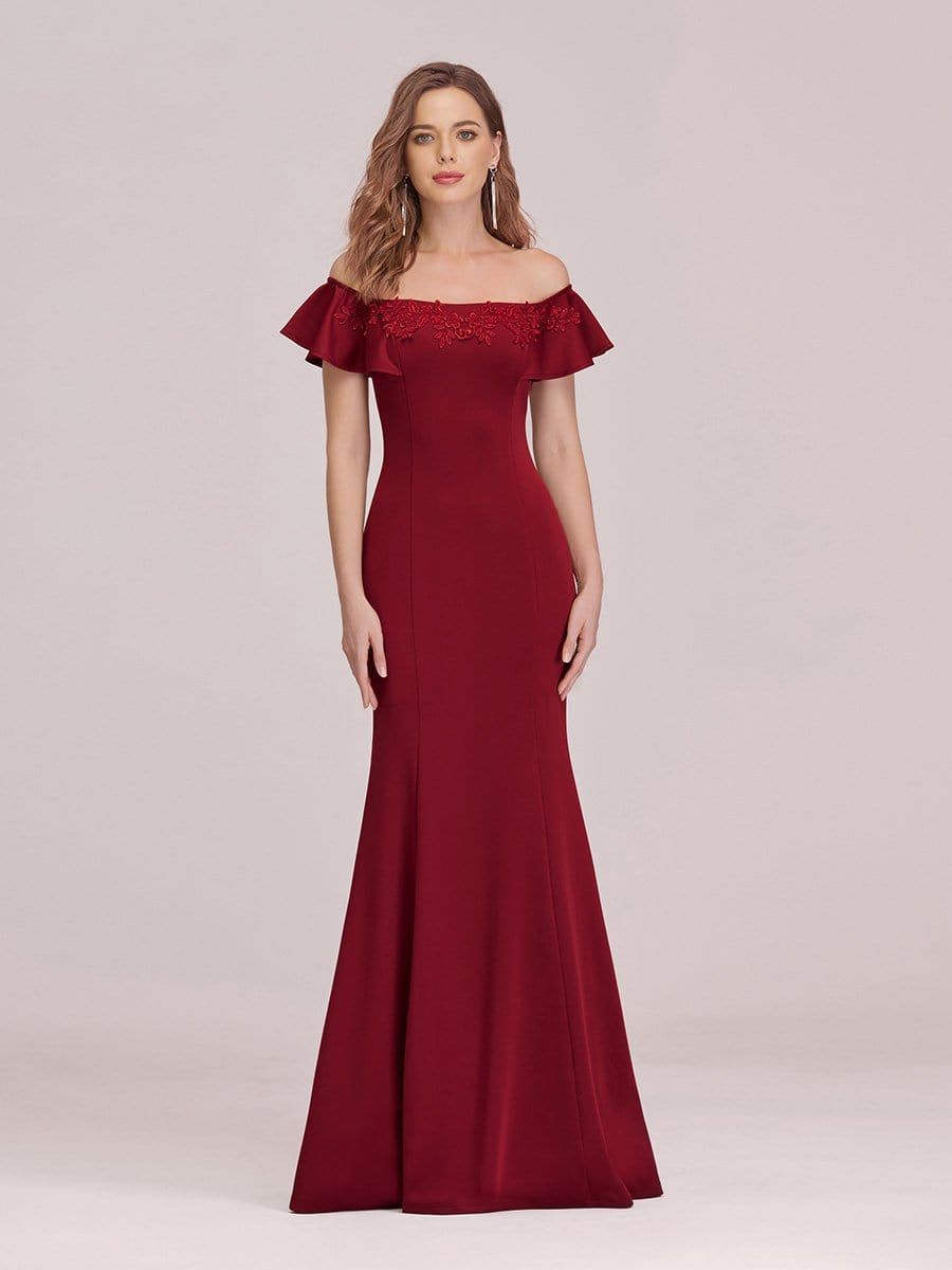 Sexy Off Shoulder Mermaid Evening Dress with Appliques sold by Ever Pretty