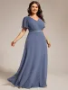 pretty LAYLAH|Plus Size Pleated A-Line Shiny Belt Chiffon Formal Evening Dress sold by Ever Pretty