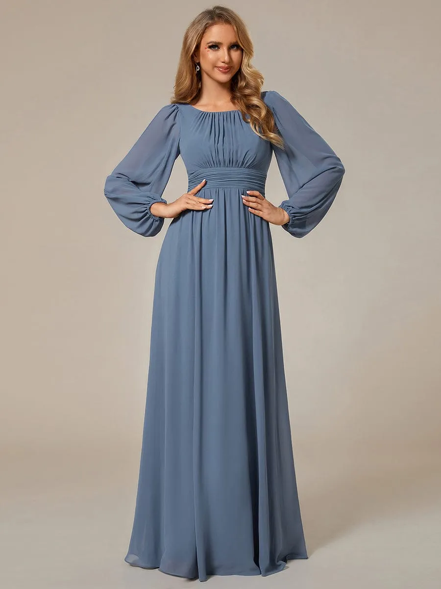 ever CELESTE|Chiffon High Empire Waist Puff Sleeve Mother Dress sold by Ever Pretty product image thumbnail 3