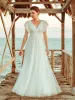 Elegant Maxi Lace Elopement Wedding Dress with Ruffle Sleeves sold by Ever Pretty