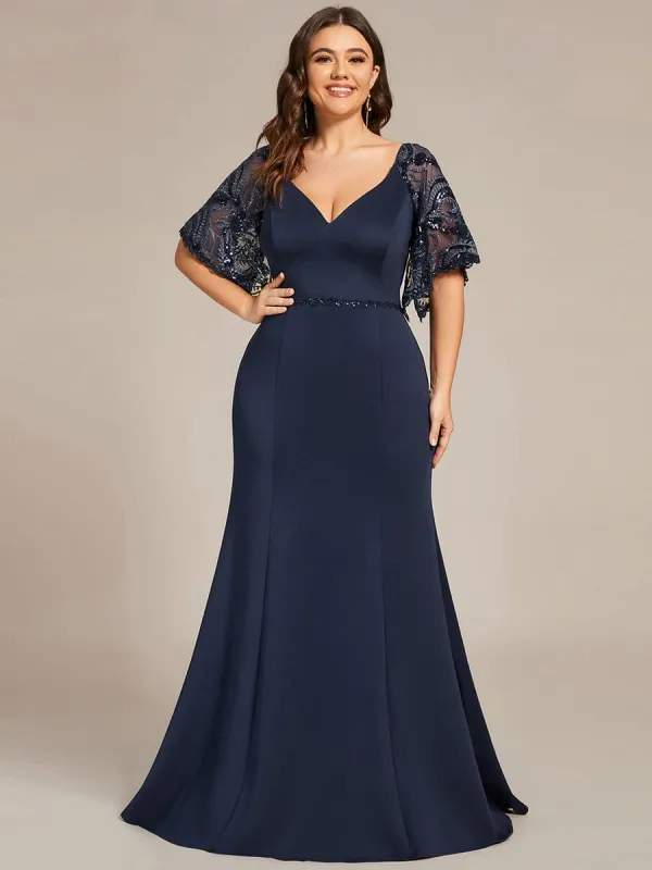 ever SLOANE|Custom Size V Neck Elegant Fishtail Evening Dress Long Formal Dresses sold by Ever Pretty