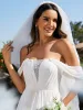 Off Shoulder Lace-Up Back Chiffon A-Line Wedding Dress sold by Ever Pretty