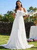 Off Shoulder Lace-Up Back Chiffon A-Line Wedding Dress sold by Ever Pretty