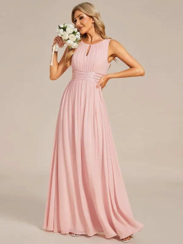 ever KALIA|Simple Sleeveless A-line Chiffon Bridesmaid Dress with Hollow Out Detail sold by Ever Pretty