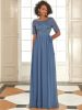 Elegant Lace Bodice Chiffon Evening Dress with Belt sold by Ever Pretty