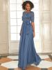 Elegant Lace Bodice Chiffon Evening Dress with Belt sold by Ever Pretty
