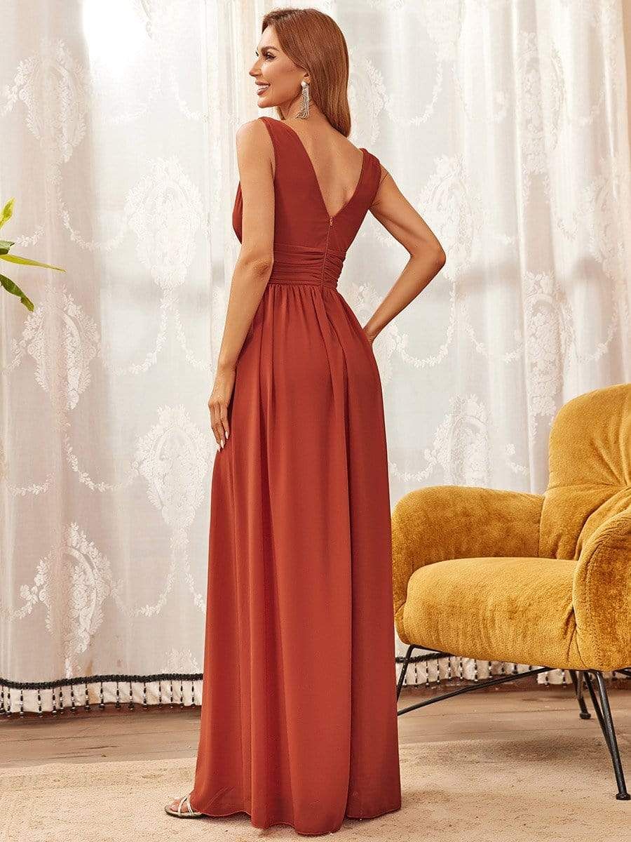 Elegant Sleeveless V-Neck Semi-Formal Chiffon Maxi Dress sold by Ever Pretty product image thumbnail 4