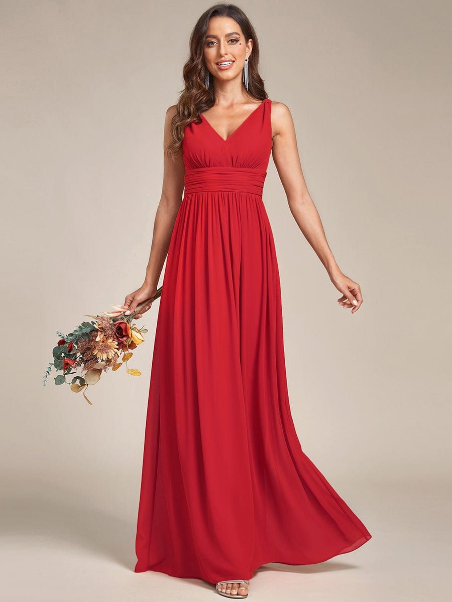 Elegant Sleeveless V-Neck Semi-Formal Chiffon Maxi Dress sold by Ever Pretty