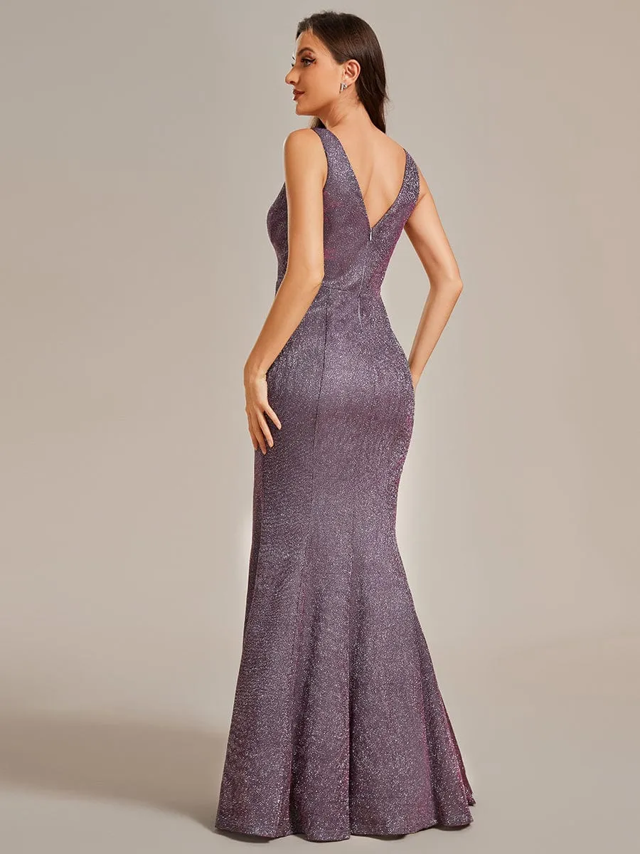 Sparkling Sleeveless High Slit Mermaid Glitter Evening Dress sold by Ever Pretty product image thumbnail 4