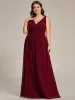 ever HUSH|Custom Size Chiffon Sleeveless V-Neck Maxi Bridesmaid Dress sold by Ever Pretty