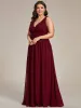 ever HUSH|Custom Size Chiffon Sleeveless V-Neck Maxi Bridesmaid Dress sold by Ever Pretty