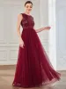 Sequin Sleeveless Lace-Up Tulle Evening Dress sold by Ever Pretty