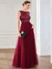 Sequin Sleeveless Lace-Up Tulle Evening Dress sold by Ever Pretty