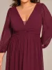 pretty TRU|Plus Size A-Line Pleated Long Lantern Sleeves Chiffon Formal Evening Dress sold by Ever Pretty