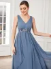 Chiffon Sleeveless Sequin Waist Layered Floor-Length Evening Dress sold by Ever Pretty