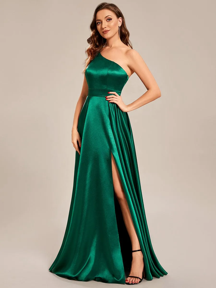 Custom Size One Shoulder Long Satin A Line Prom Dress sold by Ever Pretty product image thumbnail 2