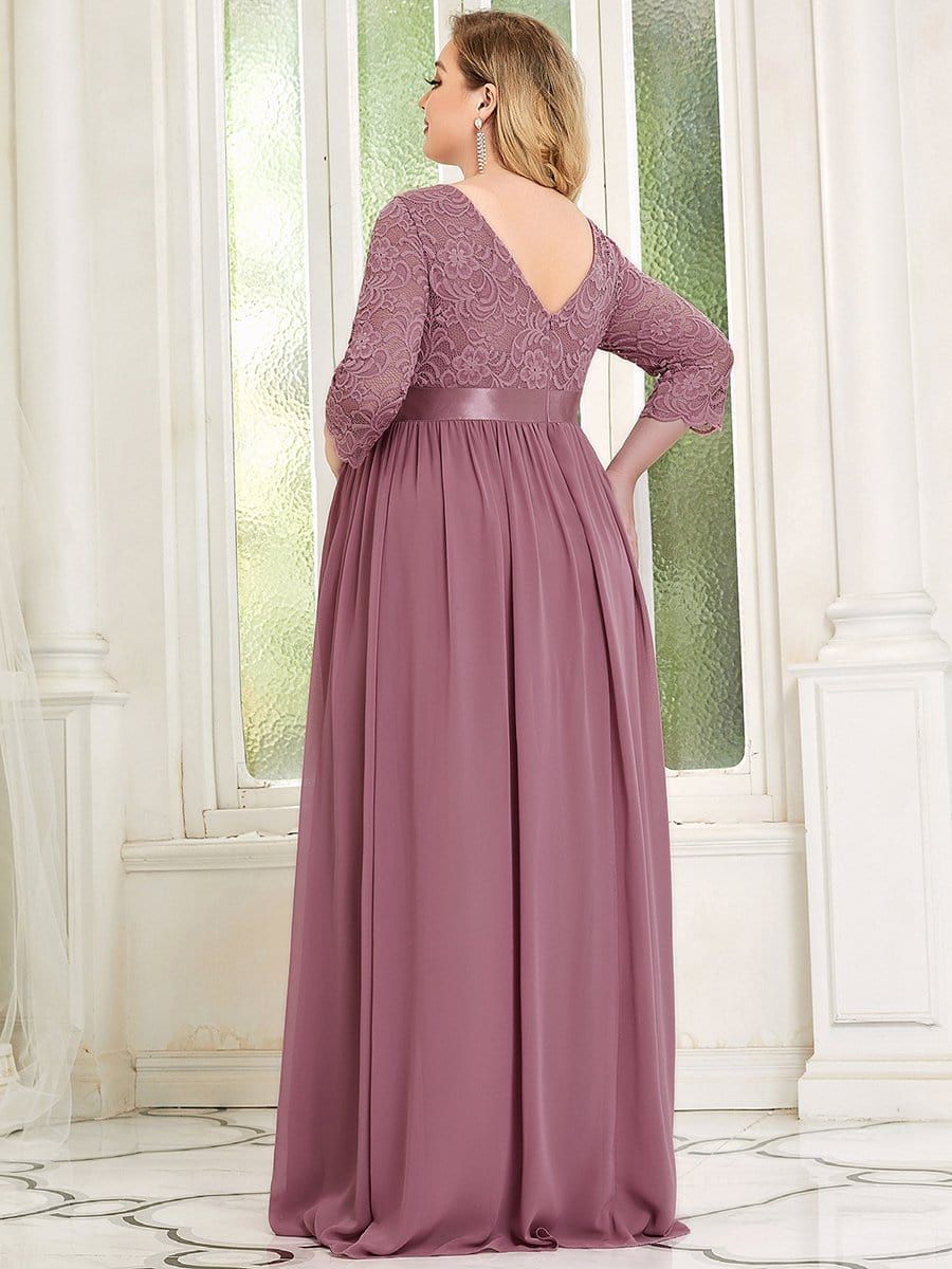 Plus Size Sweetheart 3/4 Sleeve Floor-Length Lace Maternity Dress sold by Ever Pretty product image thumbnail 24