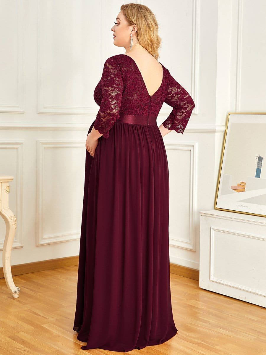 Plus Size Sweetheart 3/4 Sleeve Floor-Length Lace Maternity Dress sold by Ever Pretty product image thumbnail 14