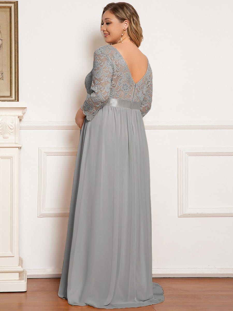 Plus Size Sweetheart 3/4 Sleeve Floor-Length Lace Maternity Dress sold by Ever Pretty product image thumbnail 9