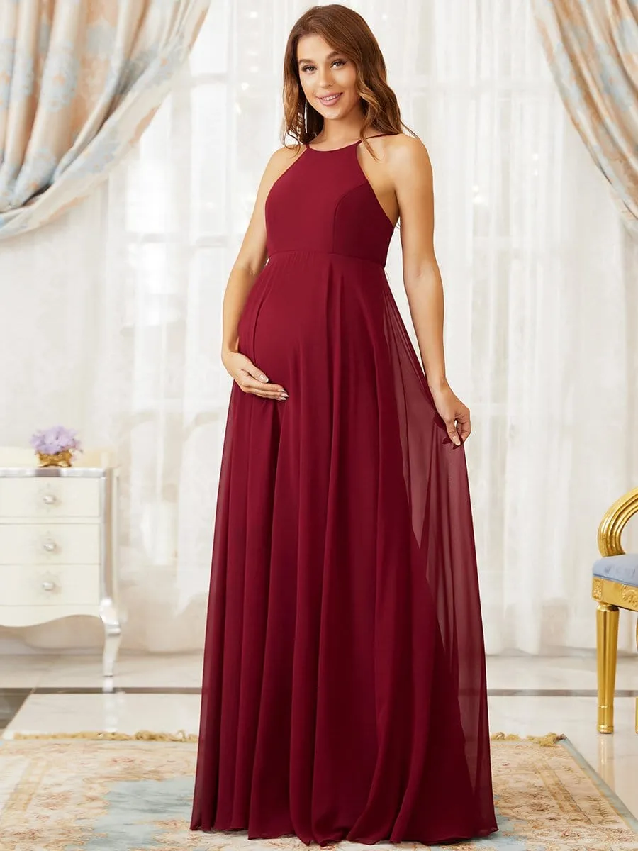 Elegant Halter Top Tulle A-Line Maternity Dress sold by Ever Pretty product image thumbnail 5