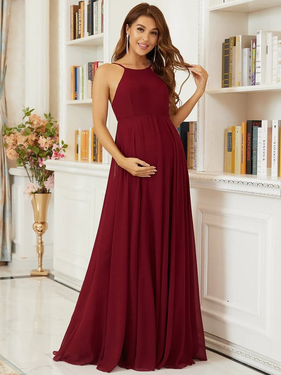 Elegant Halter Top Tulle A-Line Maternity Dress sold by Ever Pretty product image thumbnail 4