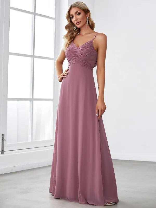 ever NOVA|Custom Size Spaghetti Strap Criss-Cross V-Neck Bridesmaid Dress sold by Ever Pretty