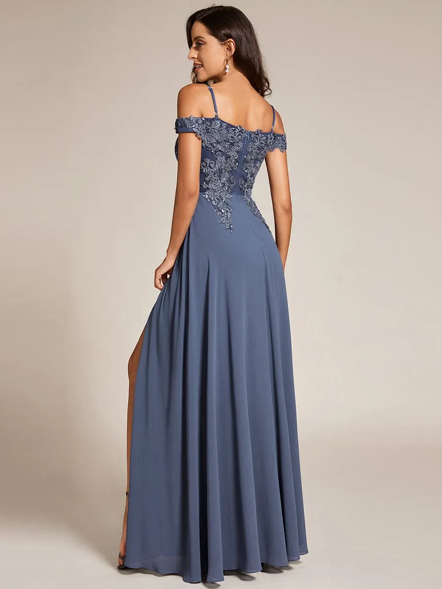 Custom Size Cold Shoulder Sequin Side Slit Evening Dresses sold by Ever Pretty product image thumbnail 2