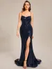 Custom Size Sequin Lace-up Back High Slit Mermaid Prom Dress sold by Ever Pretty
