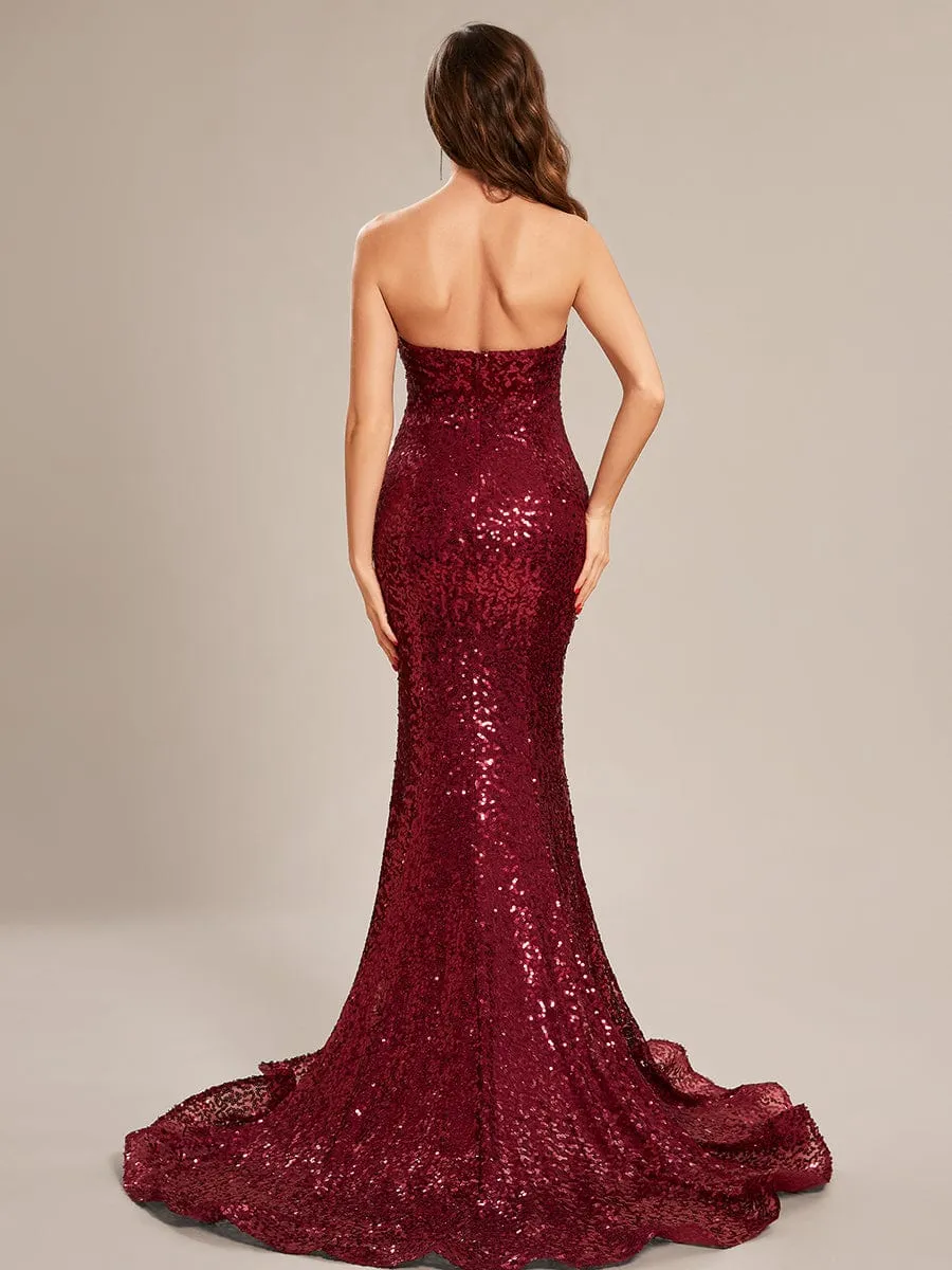 Custom Size Strapless Sweetheart Long Bodycon Sequin Prom Dress sold by Ever Pretty product image thumbnail 2