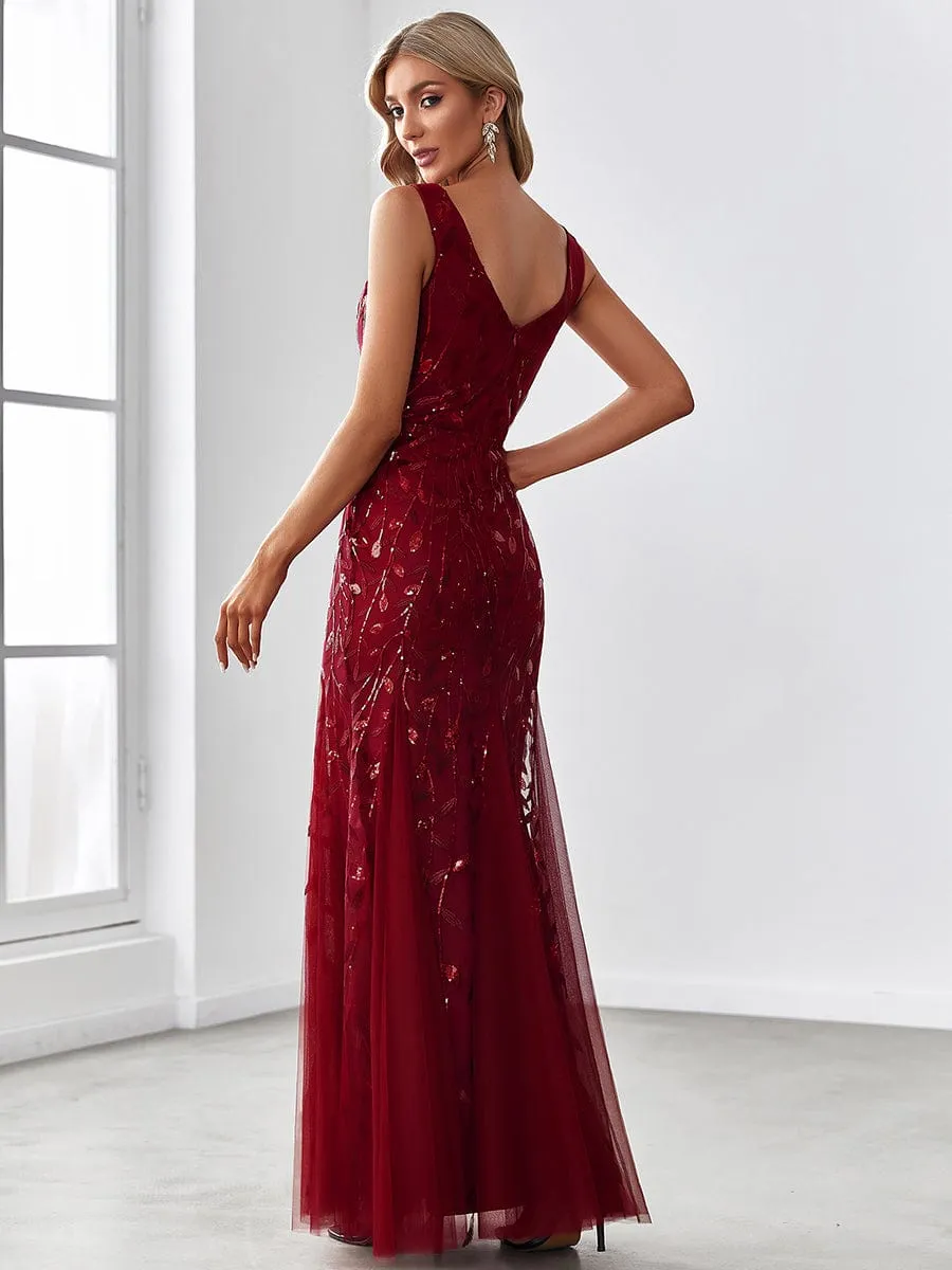 ever ORIEL|Women's Double V-Neck Fishtail Sequin Evening Dress sold by Ever Pretty product image thumbnail 4