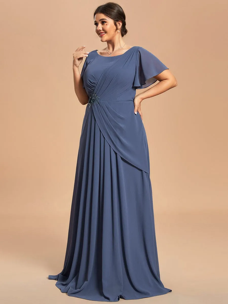 Custom Size Simple Pleated Chiffon A-Line Maxi Mother of the Bride Dress sold by Ever Pretty product image thumbnail 4
