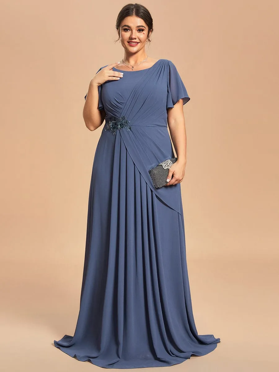 Custom Size Simple Pleated Chiffon A-Line Maxi Mother of the Bride Dress sold by Ever Pretty