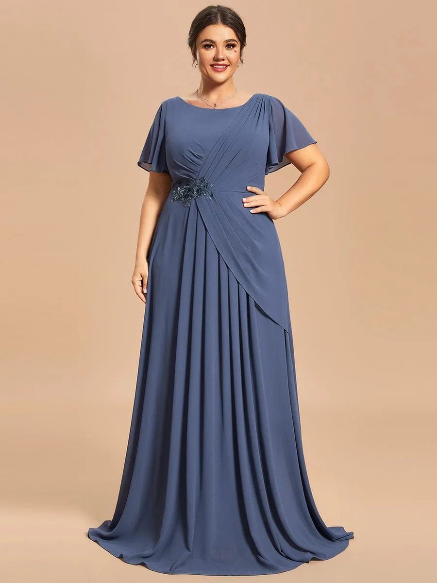 Custom Size Simple Pleated Chiffon A-Line Maxi Mother of the Bride Dress sold by Ever Pretty product image thumbnail 5