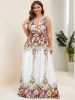 Plus Size Sleeveless V-Neck Chiffon Semi Formal Maxi Dress sold by Ever Pretty