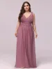 Plus Size Sleeveless V-Neck Chiffon Semi Formal Maxi Dress sold by Ever Pretty