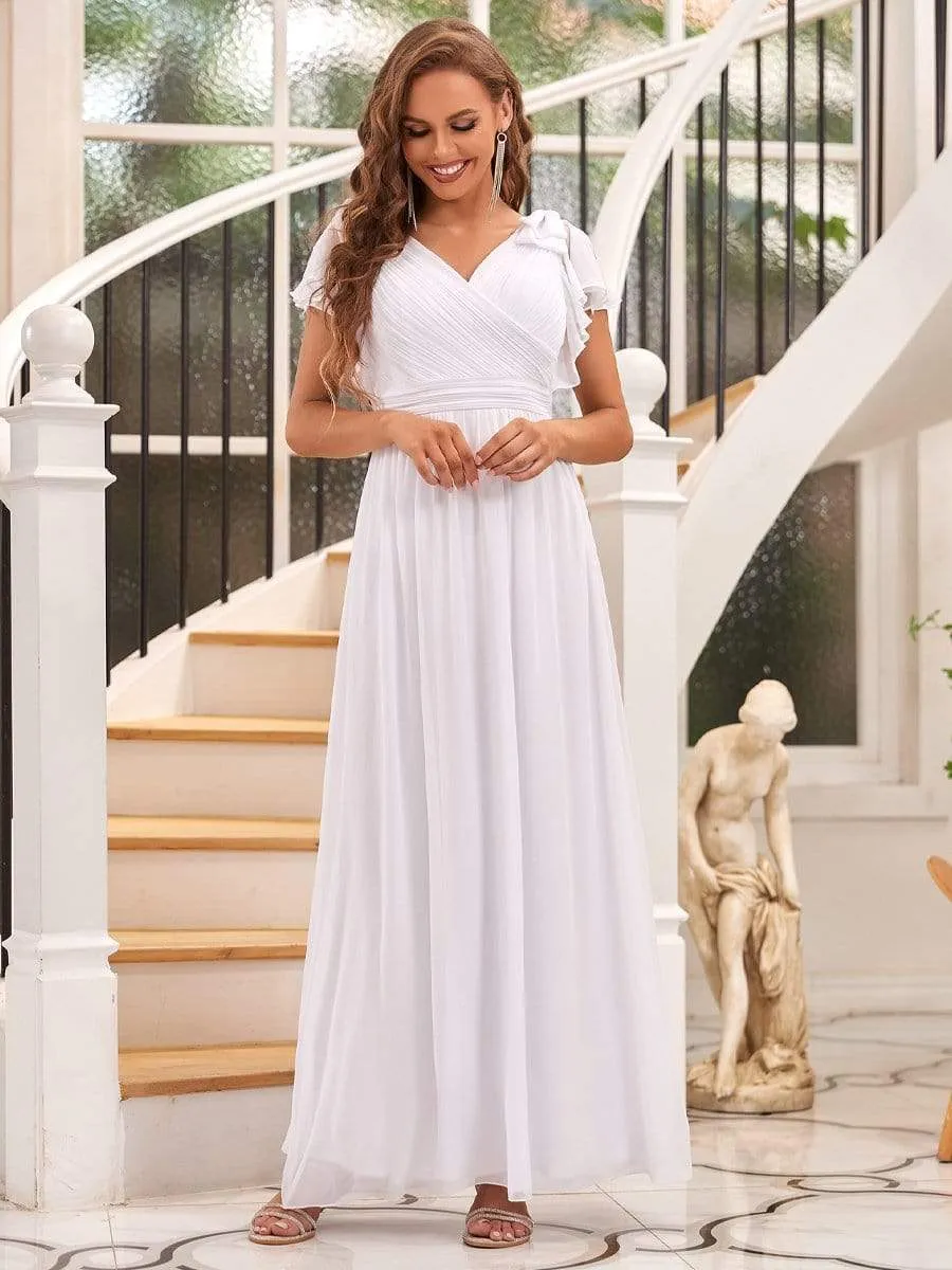 ever AVELYN|Elegant Pleated Bodice Ruffles Sleeves Chiffon Evening Dress sold by Ever Pretty product image thumbnail 5
