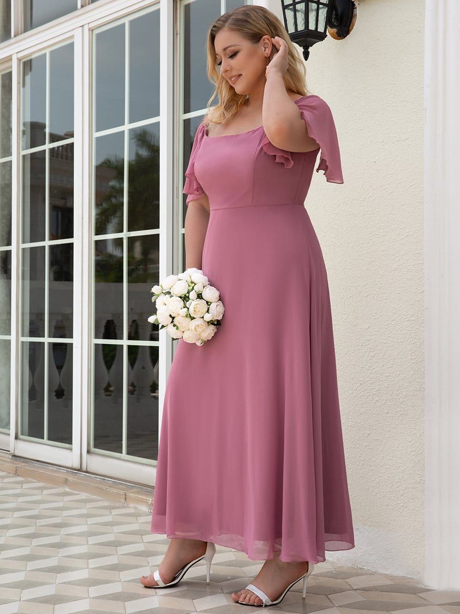Plus Size Square Neck Formal Bridesmaid Dress with Sleeves sold by Ever Pretty product image thumbnail 4