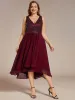 Plus Size Sequin Bodice V-Neck Sleeveless Chiffon Wedding Guest Dress sold by Ever Pretty