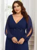 pretty AMOUR|Stylish Plus Size Chiffon Formal Evening Dresses with Long Lantern Sleeves sold by Ever Pretty